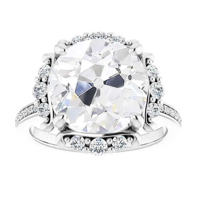 Rings HarryChadEntcom Halo Engagement Ring With Accents Old Cut Huge Lab Grown Diamond 1275 Carats Rings HarryChadEntcom Halo Engagement Ring With Accents Old Cut Huge Lab Grown Diamond 1275 Carats