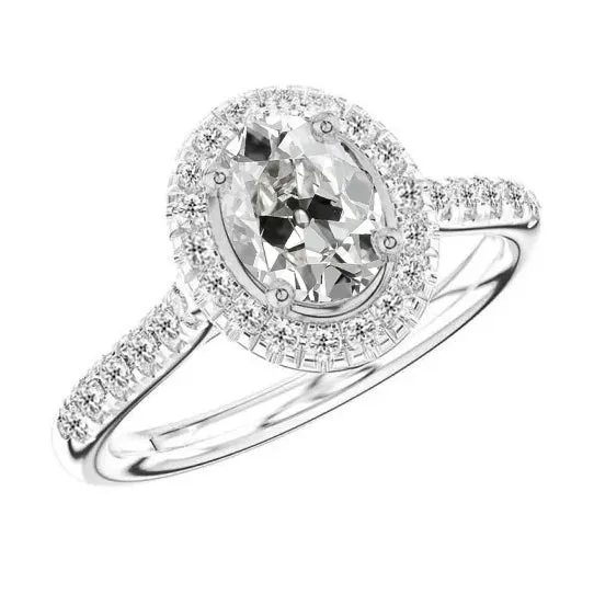 Rings HarryChadEntcom Halo Oval Old Miner Natural Diamond Anniversary Ring 450 Carats Rings HarryChadEntcom Halo Oval Old Miner Natural Diamond Anniversary Ring 450 Carats