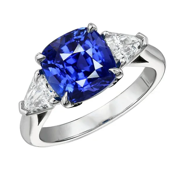 Rings HarryChadEntcom Sapphire 3 Stone Ring With Trillion Natural Earth Mined Diamonds Rings HarryChadEntcom Sapphire 3 Stone Ring With Trillion Natural Earth Mined Diamonds