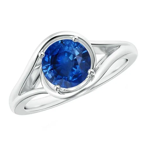 Rings HarryChadEntcom Solitaire Round Blue Sapphire Ring Prong Set Split Shank Gold 2 Carats Rings HarryChadEntcom Solitaire Round Blue Sapphire Ring Prong Set Split Shank Gold 2 Carats