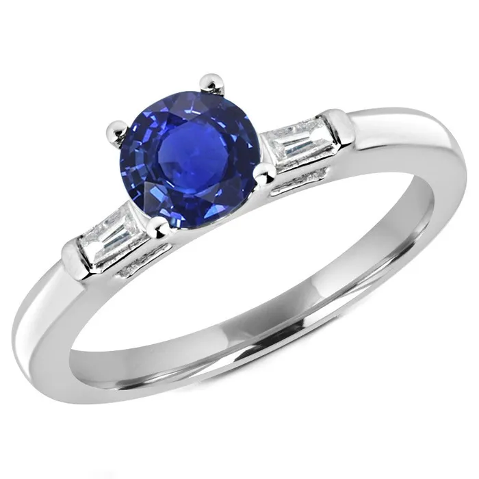 Rings HarryChadEntcom Three Stone Baguette Natural Earth Mined Diamond Round Blue Sapphire Ring 225 Carats Rings HarryChadEntcom Three Stone Baguette Natural Earth Mined Diamond Round Blue Sapphire Ring 225 Carats