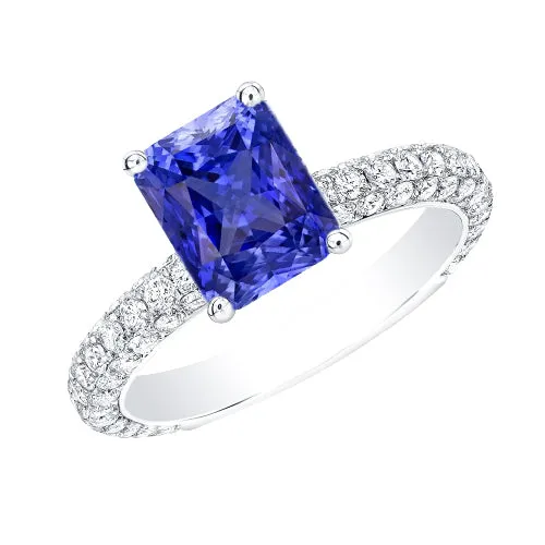 Rings HarryChadEntcom Womens Sapphire Ring Radiant Cut 350 Carats Multi Row Pave Natural Earth Mined Diamonds Rings HarryChadEntcom Womens Sapphire Ring Radiant Cut 350 Carats Multi Row Pave Natural Earth Mined Diamonds