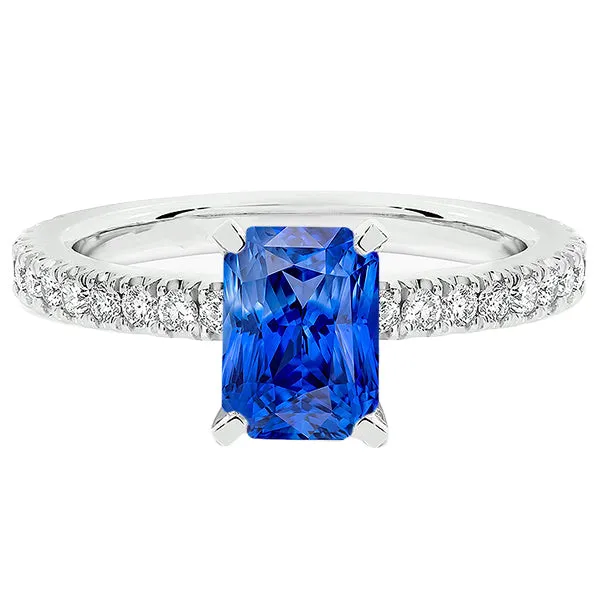 Rings HarryChadEntcom Womens Sapphire Ring Radiant With Pave Set Natural Earth Mined Diamond Accents 350 Carats Rings HarryChadEntcom Womens Sapphire Ring Radiant With Pave Set Natural Earth Mined Diamond Accents 350 Carats