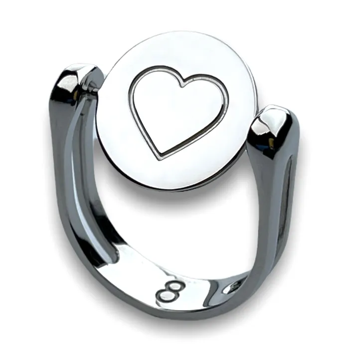 Rings MyCONQUERing Heart Symbol Interchangeable Fidget Ring