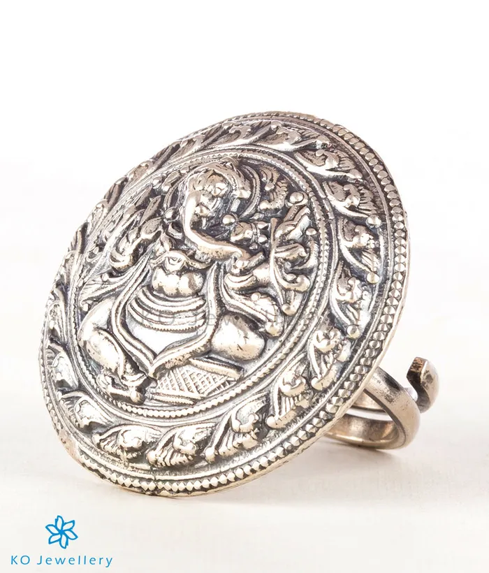 Rings pallavi The Devavat Silver Finger Ring Oxidised