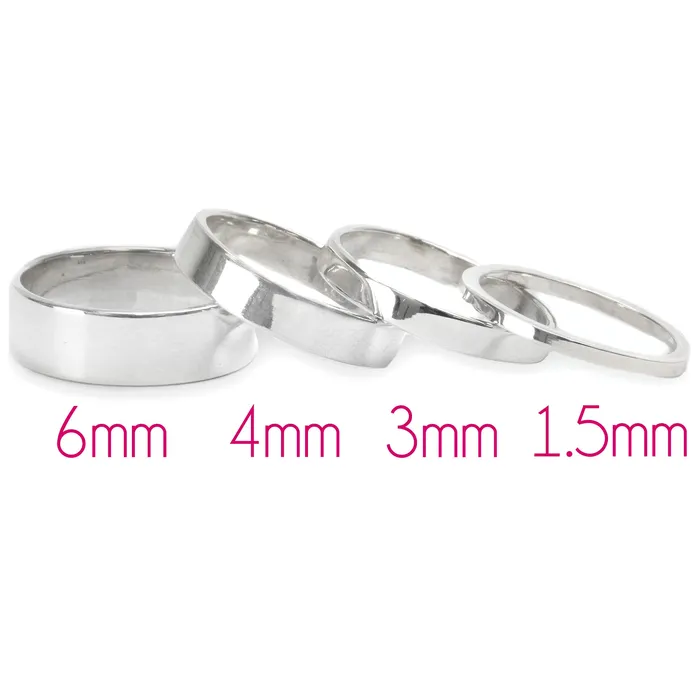 Rings Sterling Silver Ring Stamping Blank 4mm Wide SIZE 3 PSV