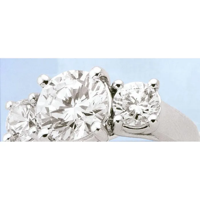 Rings White Gold Natural Earth Mined Diamond Women Three Stone Ring 255 Carats GB