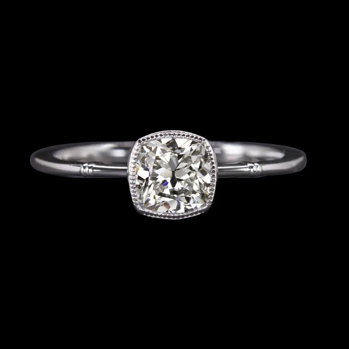 Rings White Gold Solitaire Cushion Old Miner Natural Earth Mined Diamond Ring 3 Carats HarryChadEntcom