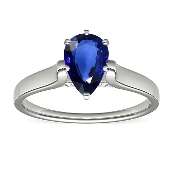 Rings Women Solitaire Pear Sri Lankan Sapphire Ring White Gold 2 Carats HarryChadEntcom Rings Women Solitaire Pear Sri Lankan Sapphire Ring White Gold 2 Carats HarryChadEntcom