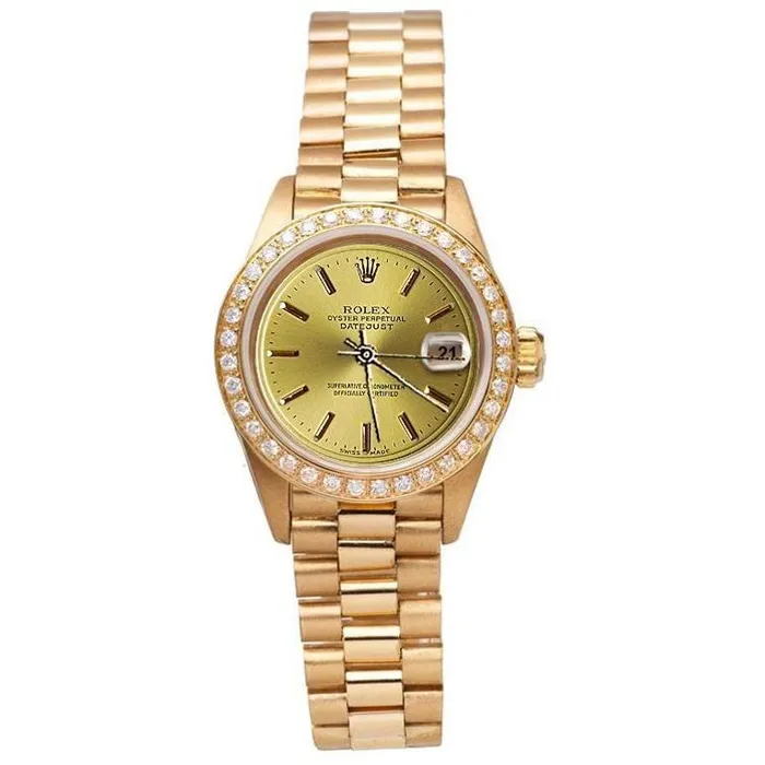 Rolex Champagne Stick Dial President Watch Dj Diamond Bezel Yg GB Watches Rolex Champagne Stick Dial President Watch Dj Diamond Bezel Yg GB Watches