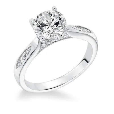 Round Brilliant Cut 295 Carats Natural Earth Mined Diamond Ring With Accents White Gold GB Rings