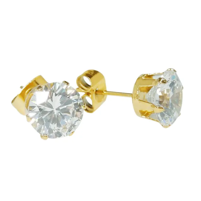 Round Cut Natural Earth Mined Diamond Lady Stud Earring 4 Carats Yellow Gold 14K GB Earrings Round Cut Natural Earth Mined Diamond Lady Stud Earring 4 Carats Yellow Gold 14K GB Earrings