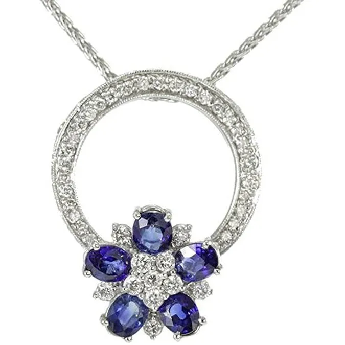 Round Natural Earth Mined Diamond Oval Srilankan Sapphire Circle Pendant 8 Carats HarryChadEntcom Necklaces Round Natural Earth Mined Diamond Oval Srilankan Sapphire Circle Pendant 8 Carats HarryChadEntcom Necklaces