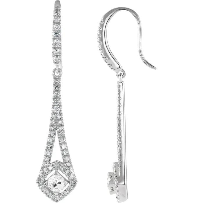 Round Old Mine Cut Genuine Diamond Dangle Earrings Split Style 325 Carats HarryChadEntcom Earrings Round Old Mine Cut Genuine Diamond Dangle Earrings Split Style 325 Carats HarryChadEntcom Earrings