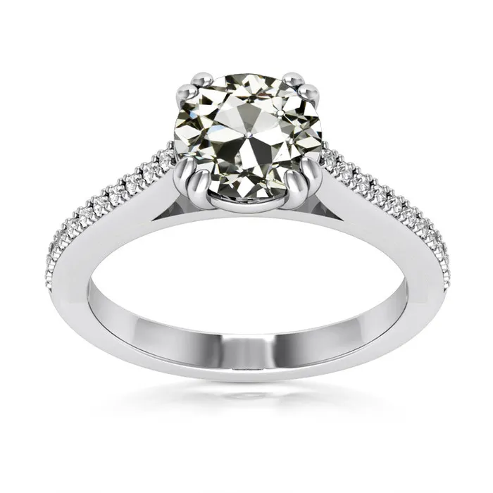 Round Old Mine Cut Natural Earth Mined Diamond Ladys Ring With Accents 550 Carats HarryChadEntcom Rings Round Old Mine Cut Natural Earth Mined Diamond Ladys Ring With Accents 550 Carats HarryChadEntcom Rings