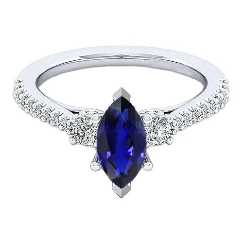 Sapphire Engagement Ring Marquise Cut HarryChadEntcom Rings