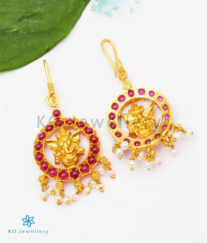 Silversmith Earrings The Atharva Silver Ganesha Earrings