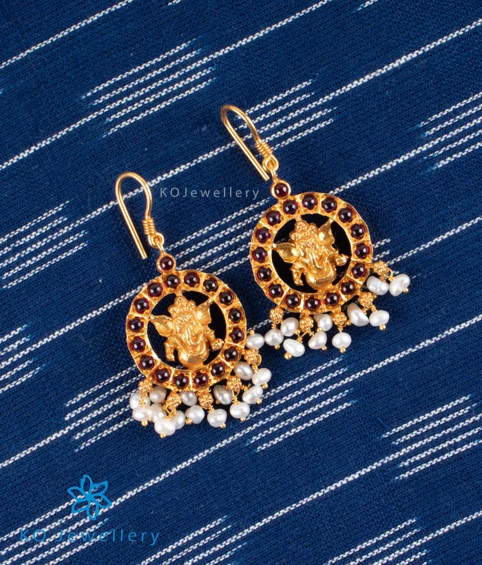 Silversmith Earrings The Atharva Silver Ganesha Earrings