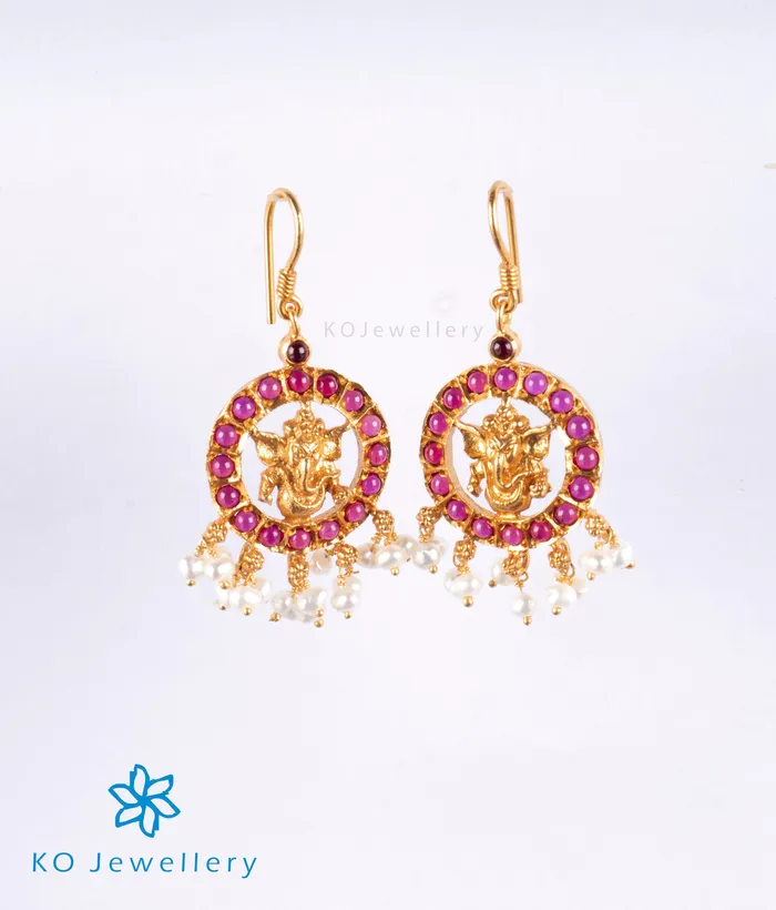 Silversmith Earrings The Atharva Silver Ganesha Earrings