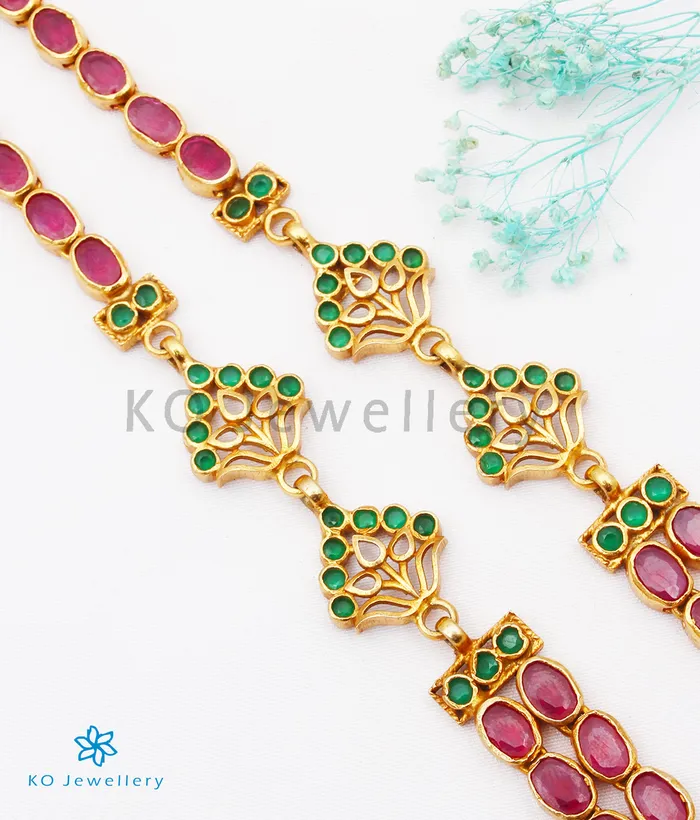 Silversmith Necklaces The Abhra Silver Layered Necklace Red
