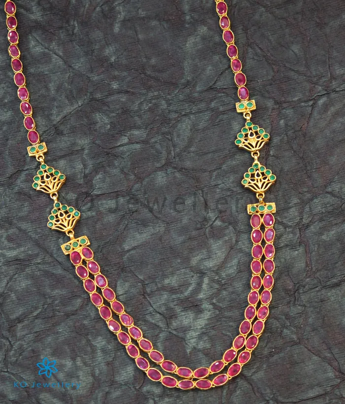 Silversmith Necklaces The Abhra Silver Layered Necklace Red