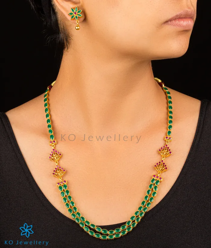 Silversmith Necklaces The Abhra Silver Layered Necklace Red
