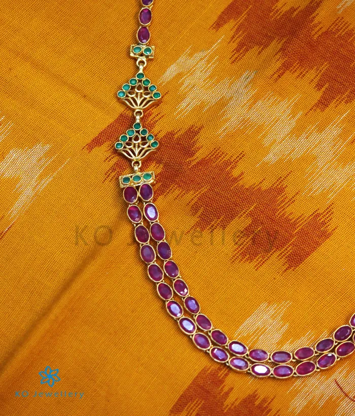 Silversmith Necklaces The Abhra Silver Layered Necklace Red