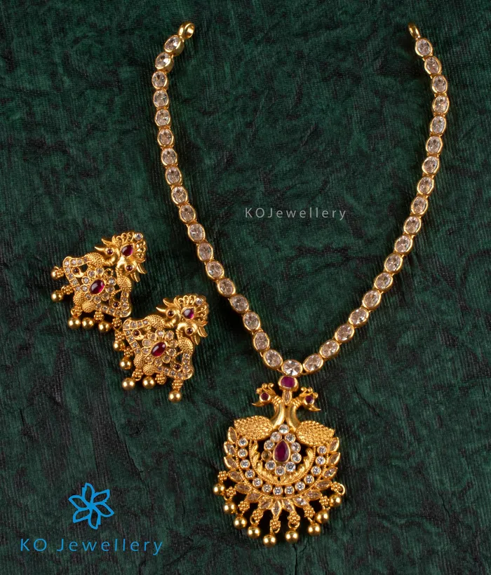 Silversmith Necklaces The Sahana Silver Peacock Kemp Necklace