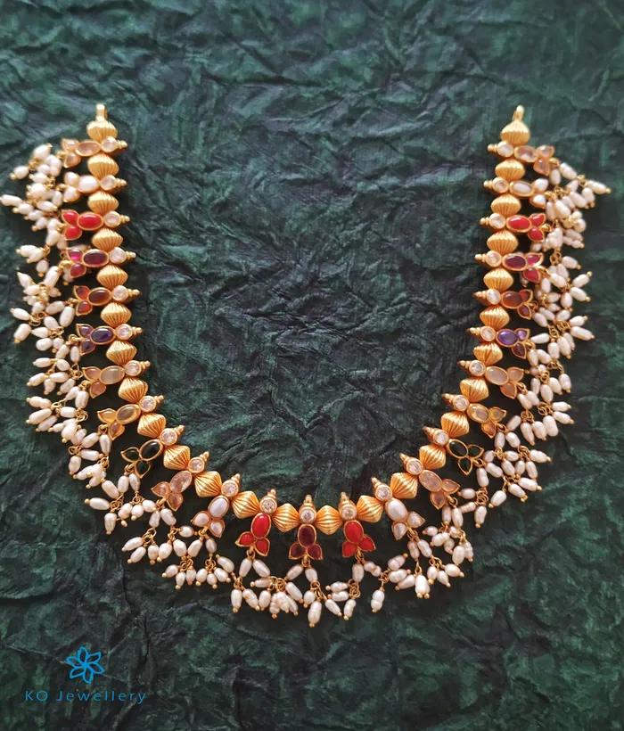 Silversmith Necklaces The Sampriti Silver Navratna Necklace Short
