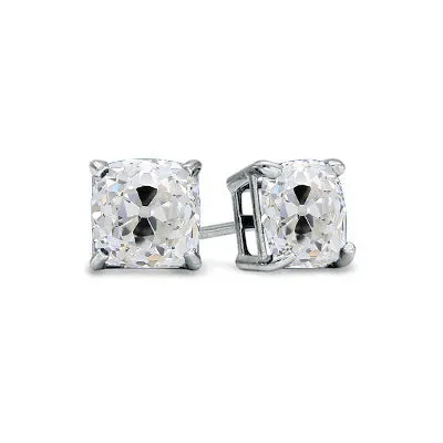 Solitaire Stud Earrings Cushion Old Miner Natural Earth Mined Diamonds 3 Carats Prong Set HarryChadEntcom Earrings Solitaire Stud Earrings Cushion Old Miner Natural Earth Mined Diamonds 3 Carats Prong Set HarryChadEntcom Earrings