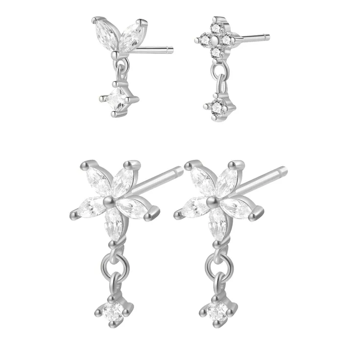 Springtime Stud Earring Set Sterling Silver Hey Happiness Earrings Springtime Stud Earring Set Sterling Silver Hey Happiness Earrings