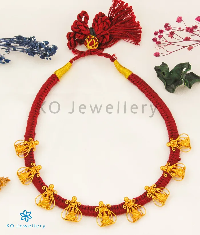 Temple Necklaces The Vasudha Silver Thread Necklace