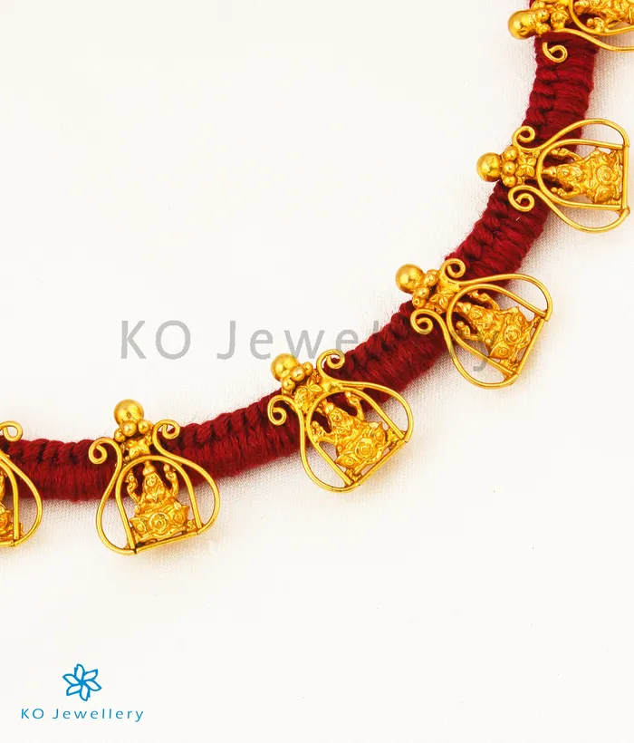 Temple Necklaces The Vasudha Silver Thread Necklace