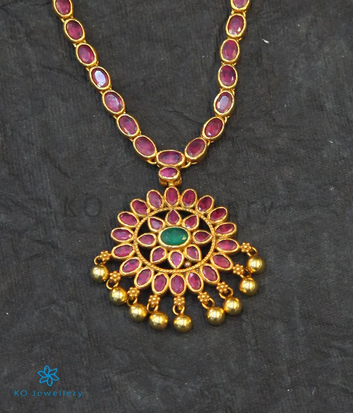 The Abir Silver Kempu Necklace Silversmith Necklaces
