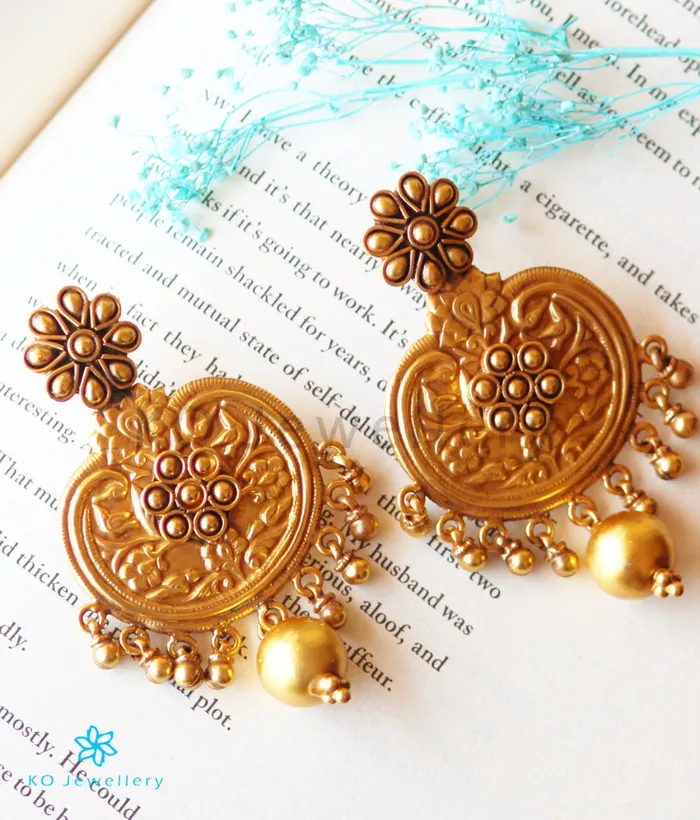 The Adhira Silver Peacock Earrings Jaipur Earrings