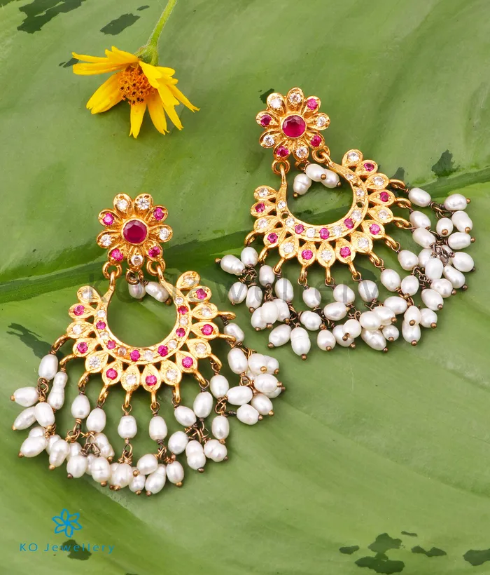 The Kankana Silver Earrings RedWhite Silversmith Earrings