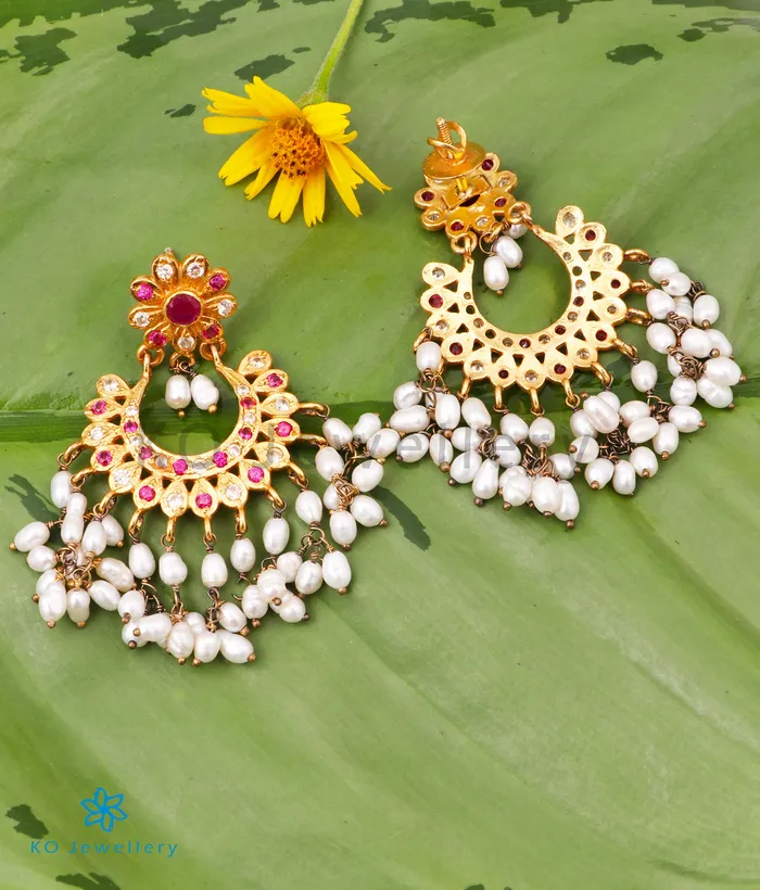 The Kankana Silver Earrings RedWhite Silversmith Earrings