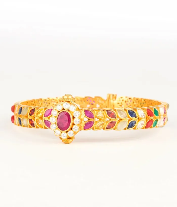The Ksemya Navarathna Silver Gemstone Bracelet Size22242628 Silversmith Bracelets