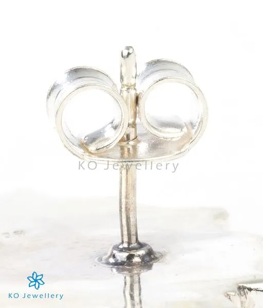 The Mudra Silver Peacock Earrings Jaipur Earrings