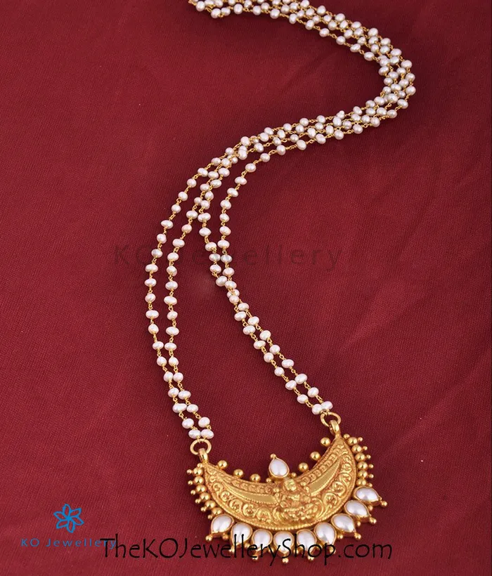 The Vaishnavi Silver Pearl Pendant Silversmith Necklaces