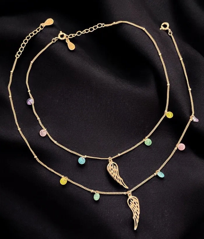 The Wings Silver Rosegold Anklets Imported Earrings