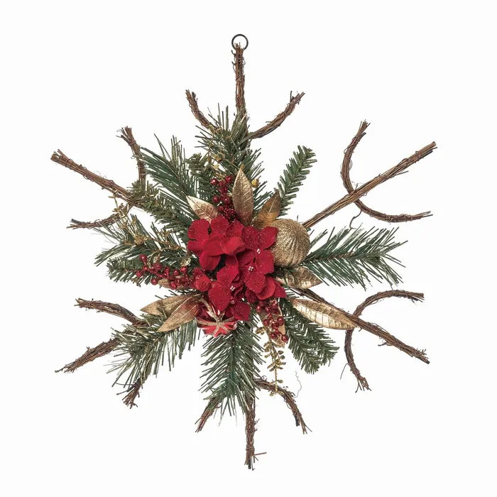Transpac Earrings Transpac Twig Gold Poinsettia Star Decor