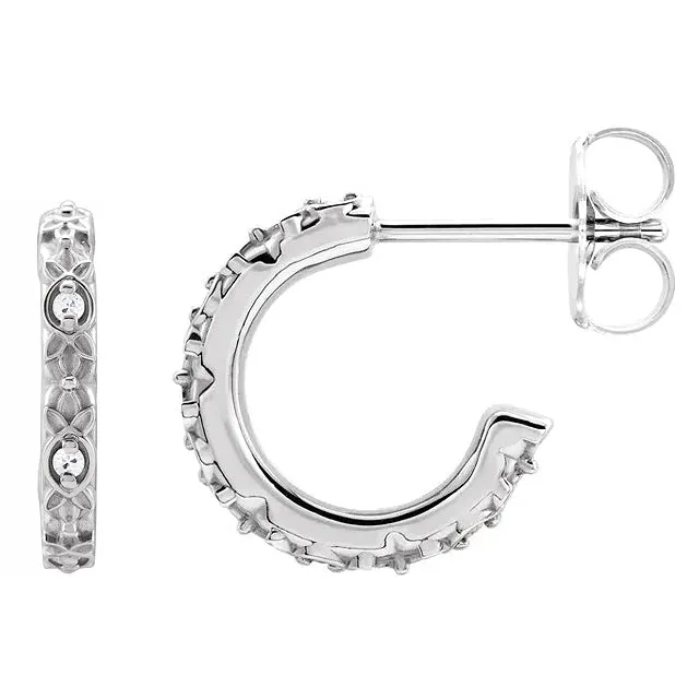 Vintage Style Open Hoop Earrings Old Miner Natural Earth Mined Diamonds 4 Carats HarryChadEntcom Earrings