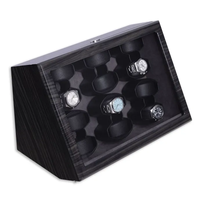 Watches Bey Berk Bey Berk Cosmo Polished Ash Wood Twelve Watch Winder