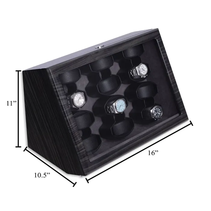 Watches Bey Berk Bey Berk Cosmo Polished Ash Wood Twelve Watch Winder Watches Bey Berk Bey Berk Cosmo Polished Ash Wood Twelve Watch Winder