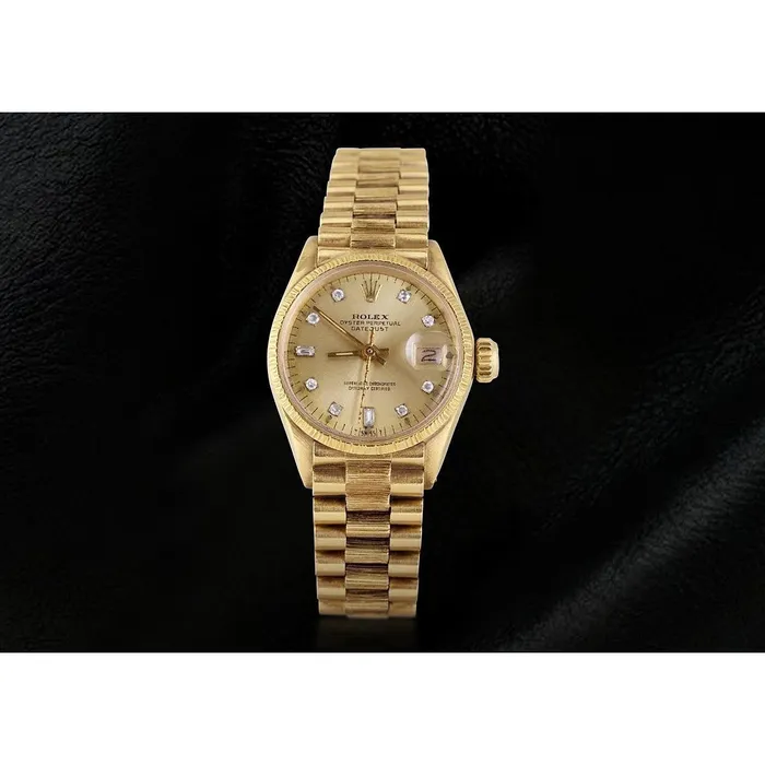 Watches GB Rolex President Diamond Dial Fluted Bezel Yellow Gold Lady Watch Watches GB Rolex President Diamond Dial Fluted Bezel Yellow Gold Lady Watch