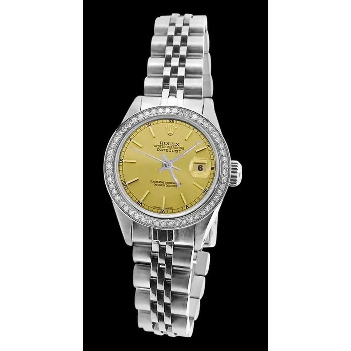 Watches GB Ss Date Just Champagne Stick Dial Rolex Women Watch Jubilee