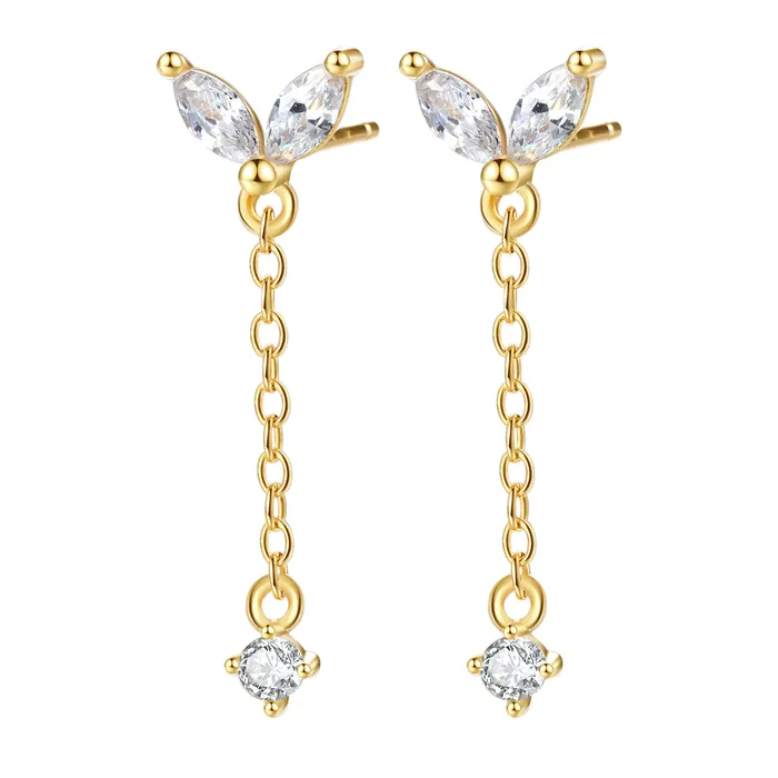Waterdrop Stud Earrings Sterling Silver Gold Hey Happiness Earrings