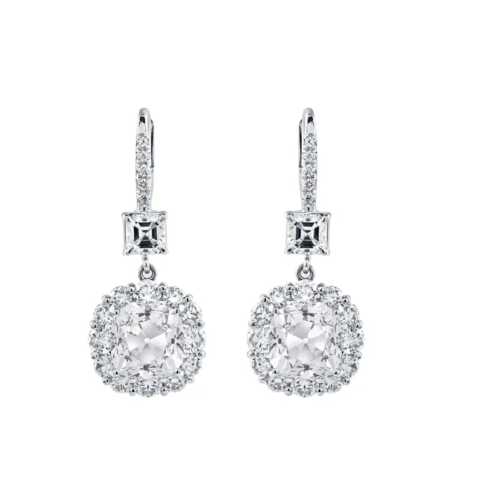 White Gold Cushion Old Cut Halo Natural Earth Mined Diamond Dangle Earrings 550 Carats HarryChadEntcom Earrings White Gold Cushion Old Cut Halo Natural Earth Mined Diamond Dangle Earrings 550 Carats HarryChadEntcom Earrings