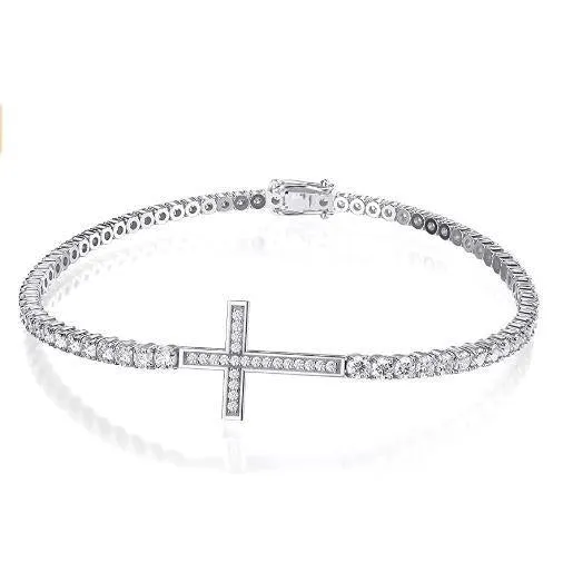 Womens Natural Earth Mined Diamond Tennis Cross Bracelet 7 Carats White Gold Jewelry HarryChadEntcom Bracelets Womens Natural Earth Mined Diamond Tennis Cross Bracelet 7 Carats White Gold Jewelry HarryChadEntcom Bracelets